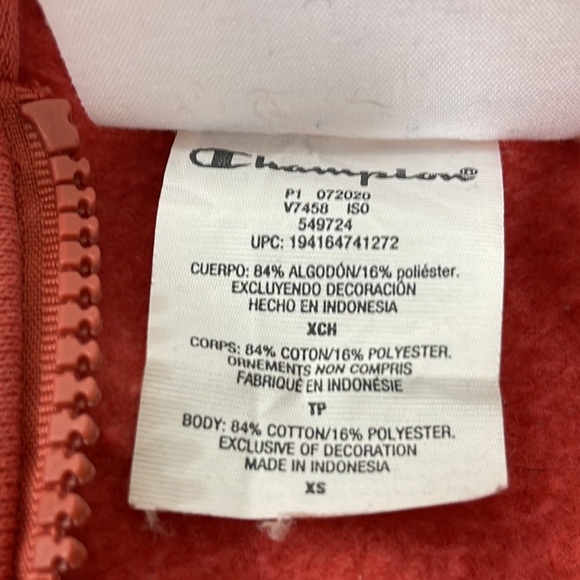 Champion Men’s Manorak Dusty Red Brick With Front Pouch Pocket Hoodie - Picture 15 of 16